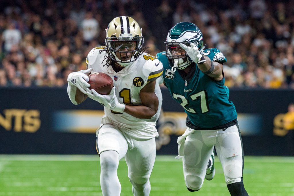 Alvin Kamara and Malcolm Jenkins