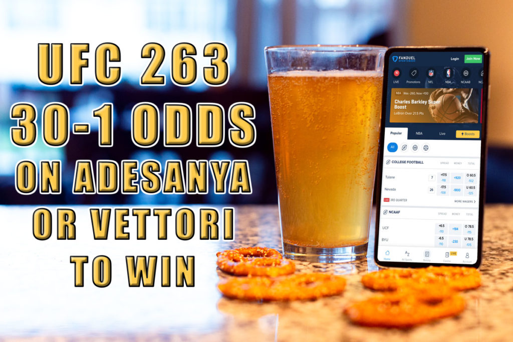 fanduel sportsbook ufc 263 30-1 odds promo