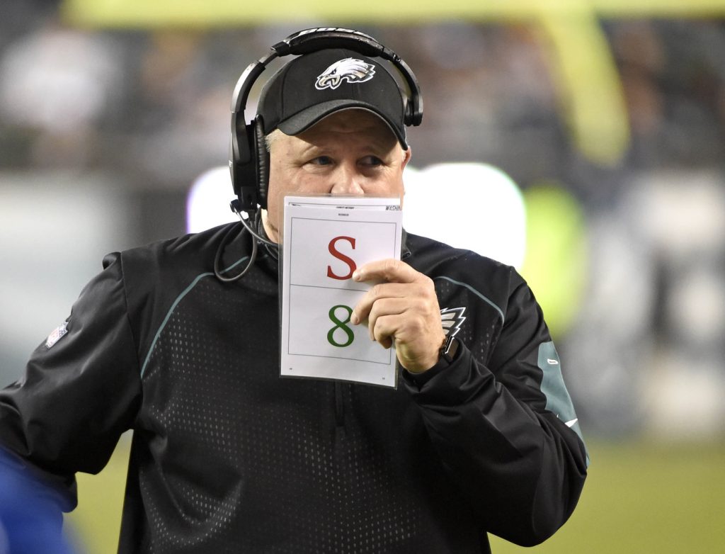 Dec 26, 2015; Philadelphia, PA, USA; Philadelphia Eagles head coach Chip Kelly during the fourth quarter against the Washington Redskins at Lincoln Financial Field. The Redskins defeated the Eagles, 38-24.