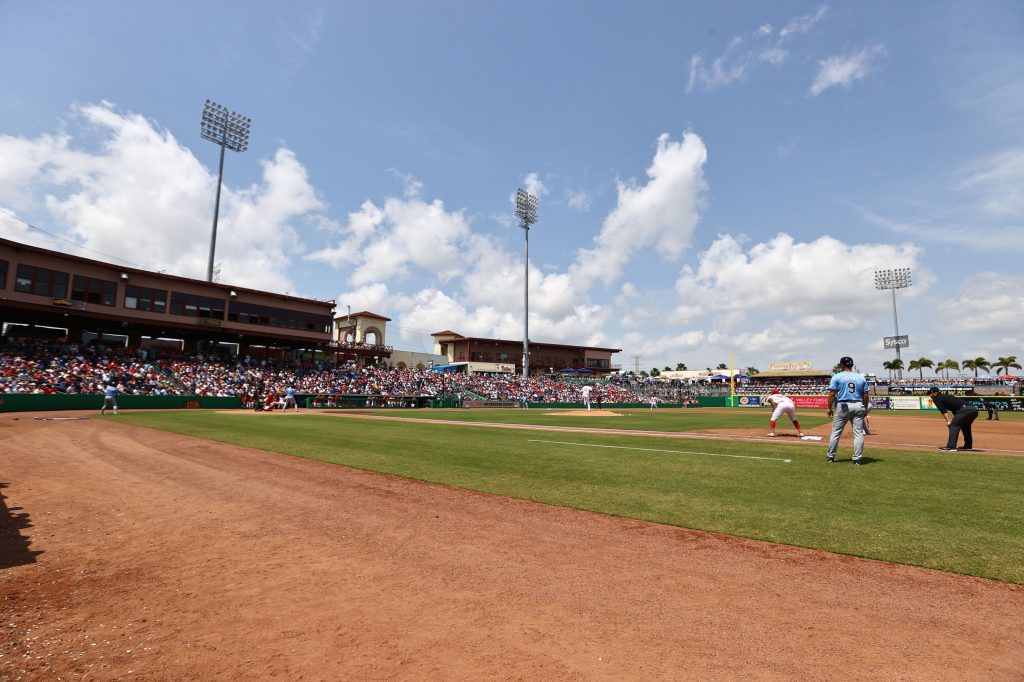Mar 24, 2025; Clearwater, Florida, USA; A general view of BayCare Ballpark where the Philadelphia Phillies play the Tampa Bay Rays.
