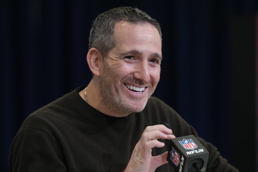 Feb 24, 2026; Indianapolis, IN, USA; Philadelphia Eagles general manager Howie Roseman speaks at the NFL Scouting Combine at the Indiana Convention Center.