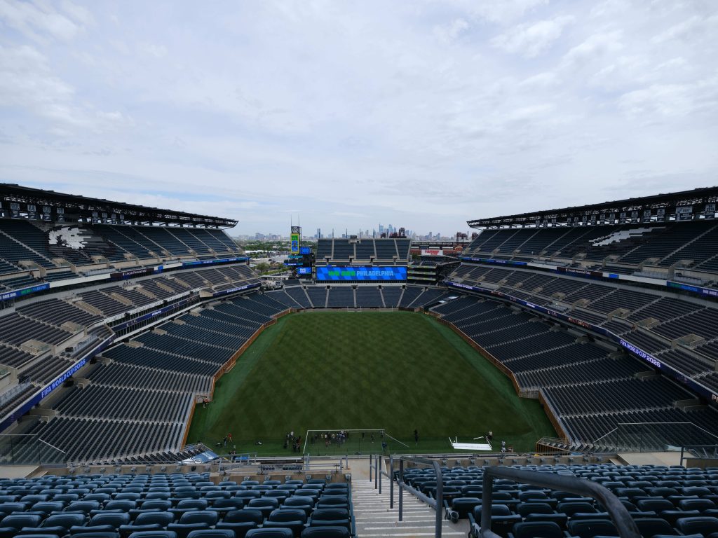 May 13, 2026; Philadelphia, Pennsylvania, USA; A general view of the stadium during a media day ahead of the 2026 FIFA World Cup at Philadelphia Stadium.