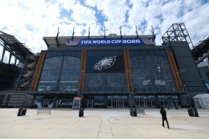 May 13, 2026; Philadelphia, Pennsylvania, USA; A general view of the stadium during a media day ahead of the 2026 FIFA World Cup at Philadelphia Stadium.