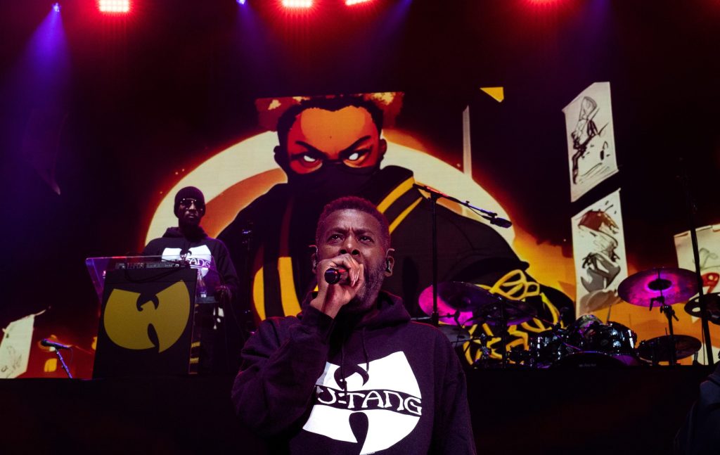 Wu-Tang Clan's GZA performs at Bridgestone Arena Wednesday night, Sept. 20, 2023.