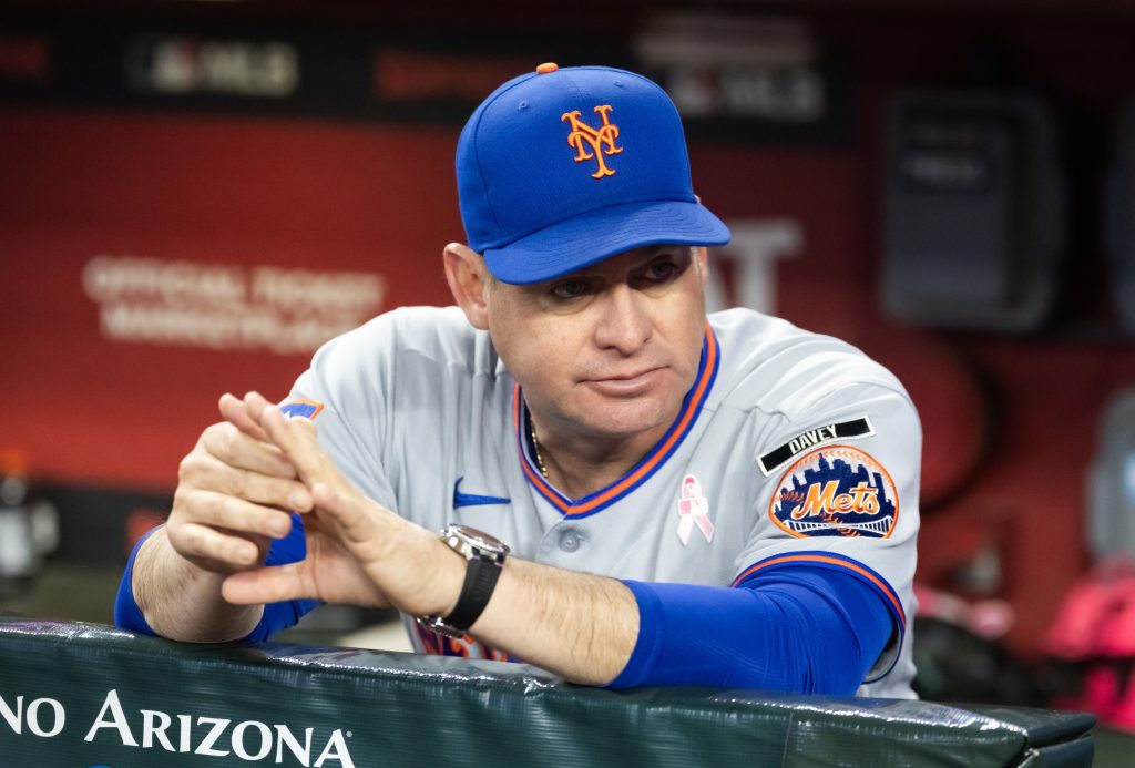May 10, 2026; Phoenix, Arizona, USA; New York Mets manager Carlos Mendoza against the Arizona Diamondbacks at Chase Field.