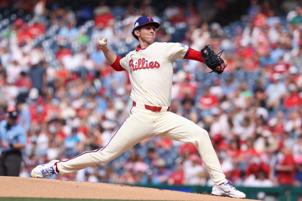 Jun 6, 2026; Philadelphia, Pennsylvania, USA; Philadelphia Phillies pitcher Andrew Painter (24) throws a pitch against the Chicago White Sox during the first inning at Citizens Bank Park.