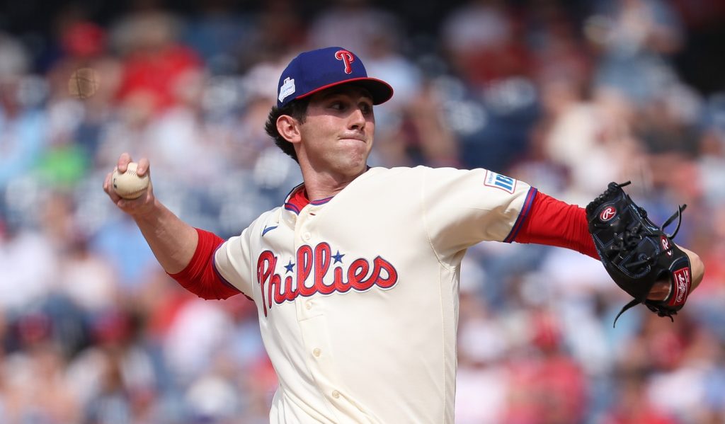Jun 6, 2026; Philadelphia, Pennsylvania, USA; Philadelphia Phillies pitcher Andrew Painter (24) throws a pitch against the Chicago White Sox during the first inning at Citizens Bank Park.