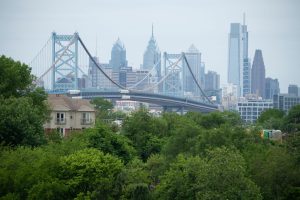 A view of the Philadelphia skyline from the new Cramer Hill Waterfront Park on Tuesday, May, 25, 2021 in Camden, N.J. l Cramer Hill Waterfront 52521 15
