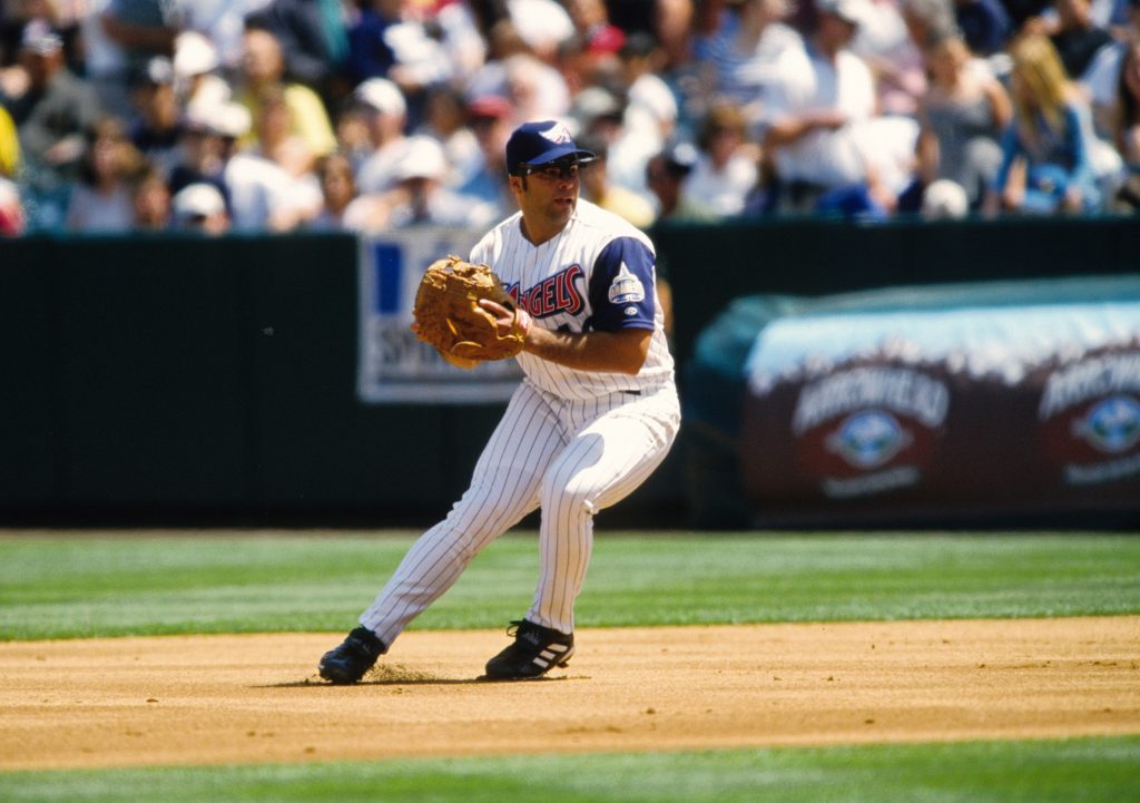 Apr 15, 2001; Anaheim, CA, USA; FILE PHOTO; Anaheim Angels first baseman Shawn Wooten in action against the Seattle Mariners at Edison Field.