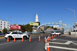 The Benjamin Franklin Bridge was closed to eastbound vehicles several hours before the presidential debate was held at the nearby National Constitution Center.