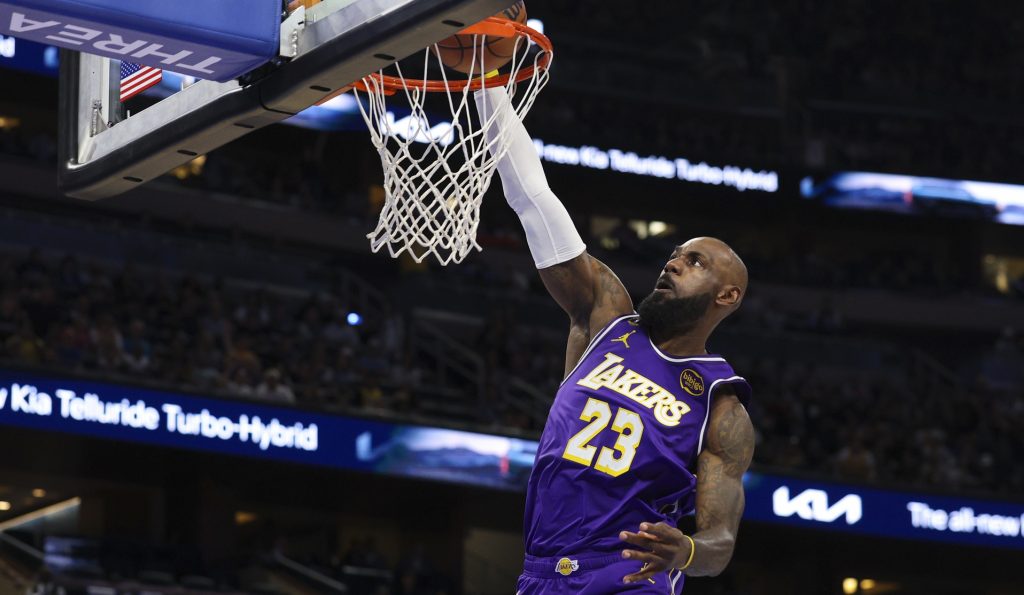 Mar 21, 2026; Orlando, Florida, USA; Los Angeles Lakers forward LeBron James (23) drives to the basket against the Orlando Magic in the first quarter at Kia Center.