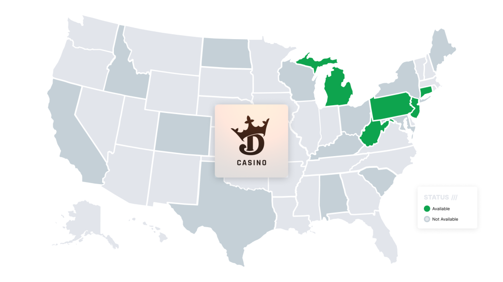 DraftKings Casino Legal States Map