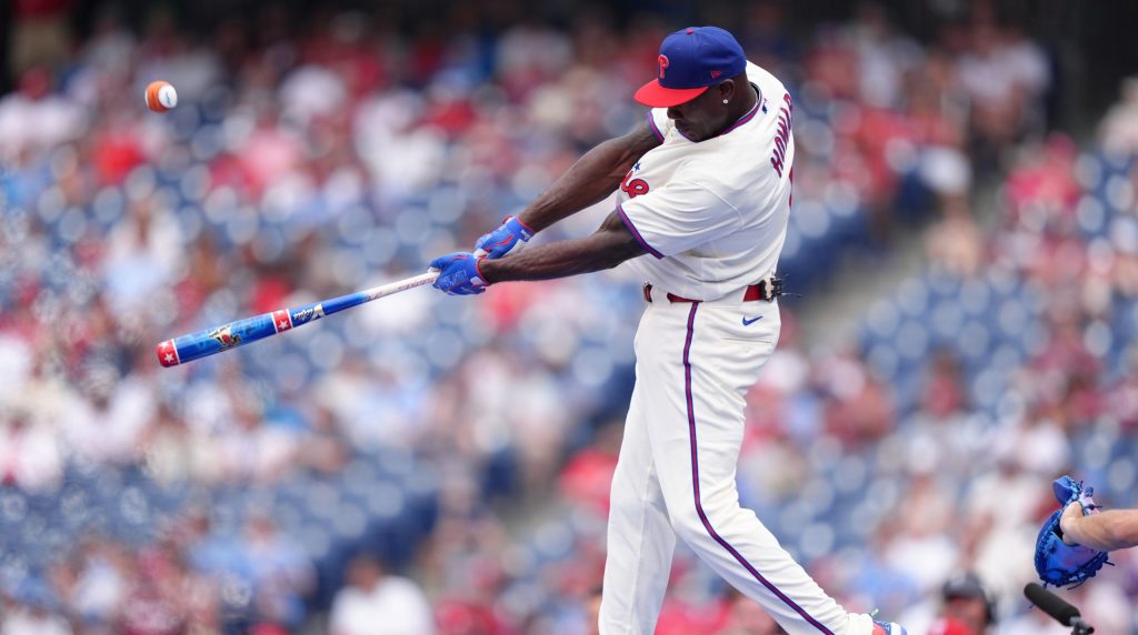 Jul 12, 2026; Philadelphia, Pennsylvania, US; Ryan Howard bats during the MLBx All-Star 3-On-3 at Citizens Bank Park.