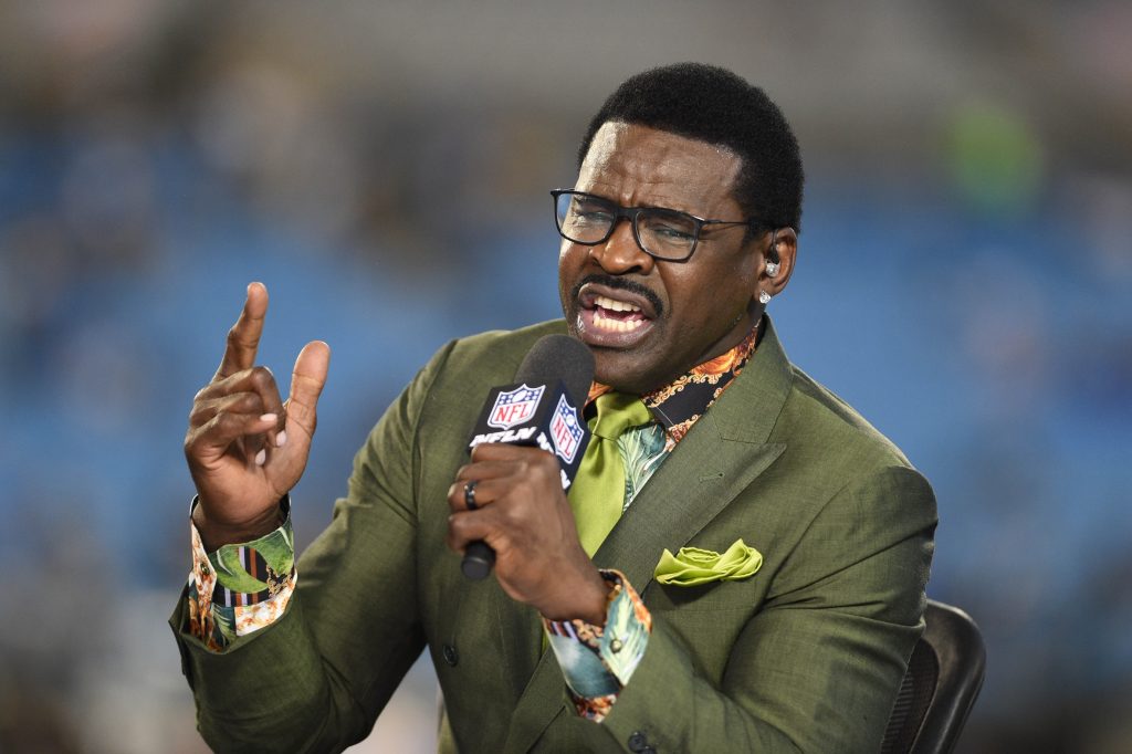 Sep 12, 2019; Charlotte, NC, USA; NFL GameDay Kickoff analyst Michael Irvin before the game at Bank of America Stadium.