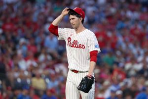 Aug 5, 2026; Philadelphia, Pennsylvania, USA; Philadelphia Phillies pitcher Andrew Painter (24) looks on during the third inning at Citizens Bank Park.