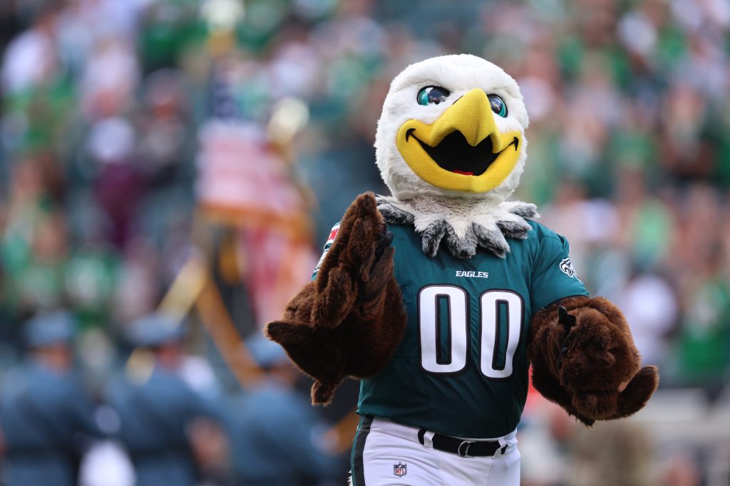 Sep 13, 2026; Philadelphia, Pennsylvania, USA; The Philadelphia Eagles mascot, Swoop, is seen prior to the game against the Washington Commanders at Lincoln Financial Field.