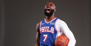 Sep 28, 2026; Camden, NJ, USA; Philadelphia 76ers Jaylen Brown poses for a photo during media day.