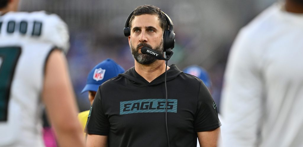 Aug 15, 2026; Baltimore, Maryland, USA; Philadelphia Eagles head coach Nick Sirianni watches his team play against the Baltimore Ravens at M&T Bank Stadium.