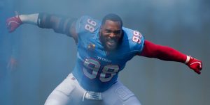 Tennessee Titans defensive tackle Jeffery Simmons (98) enters the field before the game against the Philadelphia Eagles at Nissan Stadium in Nashville, Tenn., Sunday, Sept. 20, 2026.