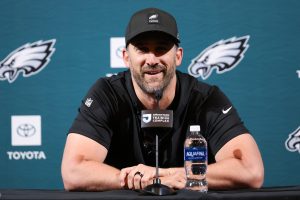 Jun 9, 2026; Philadelphia, PA, USA; Philadelphia Eagles head coach Nick Sirianni speaks with the media before a Minicamp session at Jefferson Health Training Complex.