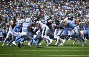 Sep 20, 2026; Nashville, Tennessee, USA; Philadelphia Eagles running back Will Shipley (28) runs the ball during the second quarter at Nissan Stadium.