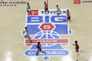Dec 6, 2025; Philadelphia, PA, USA; General view of game action between the Penn Quakers and the Villanova Wildcats during the first half at Xfinity Mobile Arena. Mandatory Credit: