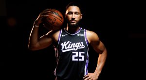 Sep 28, 2026; Sacramento, CA, USA; Sacramento Kings guard Ben Simmons (25) during media day at Golden 1 Center.