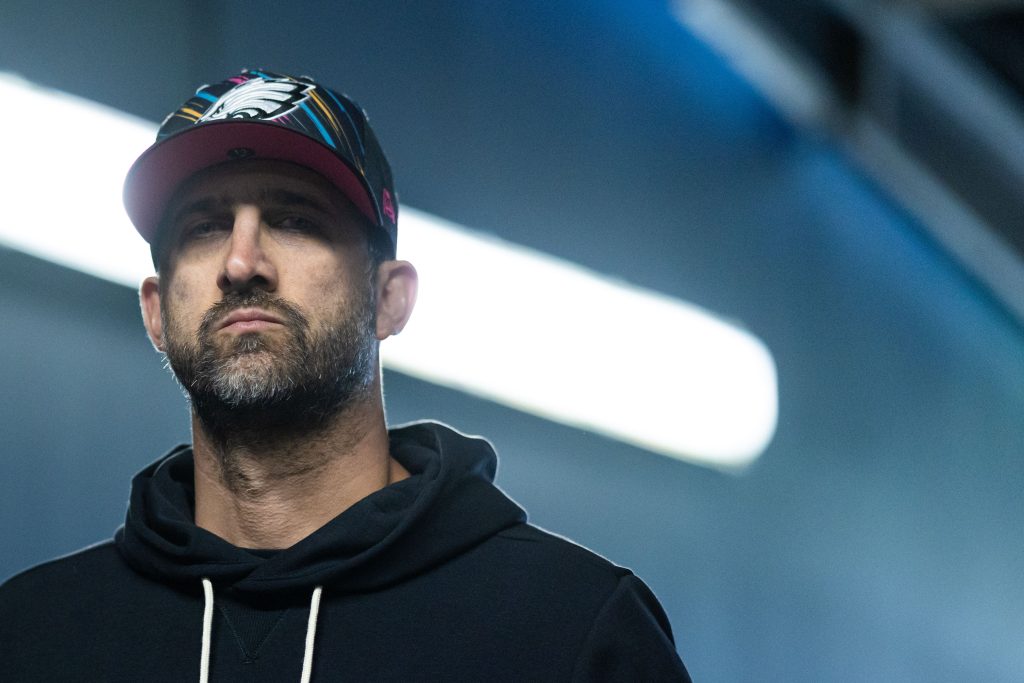 Oct 18, 2026; Philadelphia, Pennsylvania, USA; Philadelphia Eagles head coach Nick Sirianni in the tunnel before a game against the Carolina Panthers at Lincoln Financial Field.