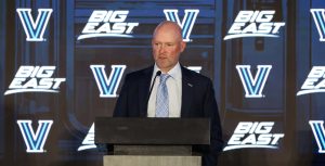 Oct 1, 2026; New York, NY, USA; Villanova Wildcats head coach Kevin Willard speaks at 2026 Big East Media Day at Marriott Marquis.