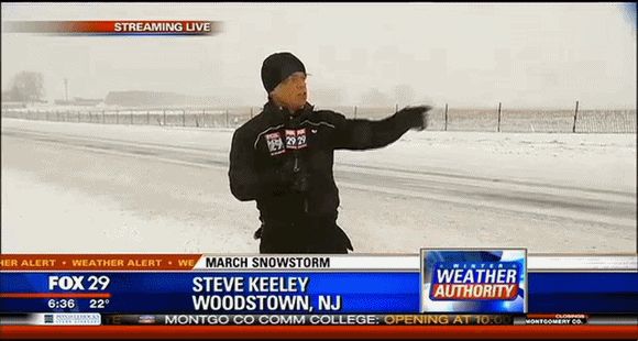 Steve Keeley was Nearly Killed By a Snow Plow on Live TV - Crossing Broad