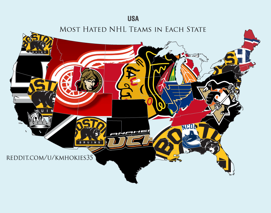 NHL Hate Map Shows West Virginia Is Pittsburgh Jr Crossing Broad