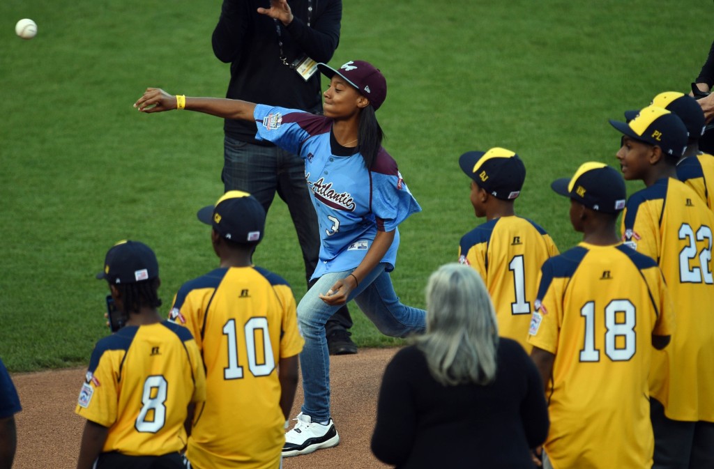 Pictured: Mo'ne Davis and the players of Jackie Robinson West, hailing from the greater Chicago area, lower Wisconsin, southwestern Michigan and  western Indiana, Photo credit: Ed Szczepanski-USA TODAY Sports