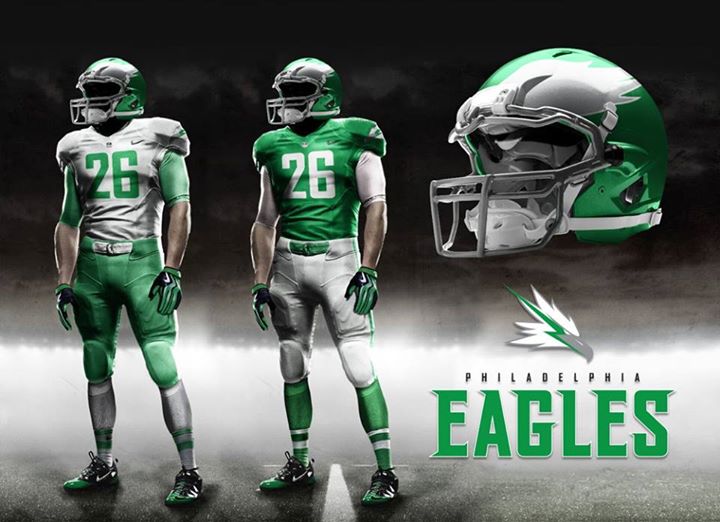 kelly green eagles jersey