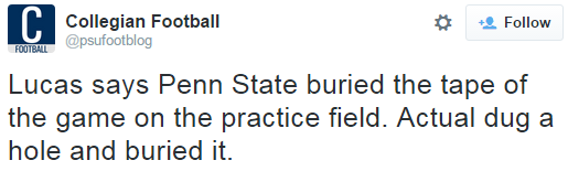 Penn State Dug a Hole in their Practice Field and Buried the Temple Game Tape