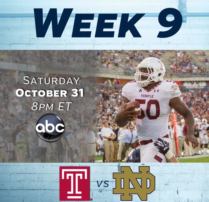 Temple and Notre Dame Will Play Halloween Night, Does That Mean GameDay in Philly?