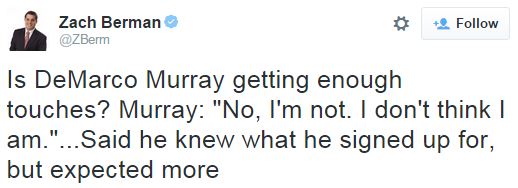 DeMarco Murray is Upset about His Touches