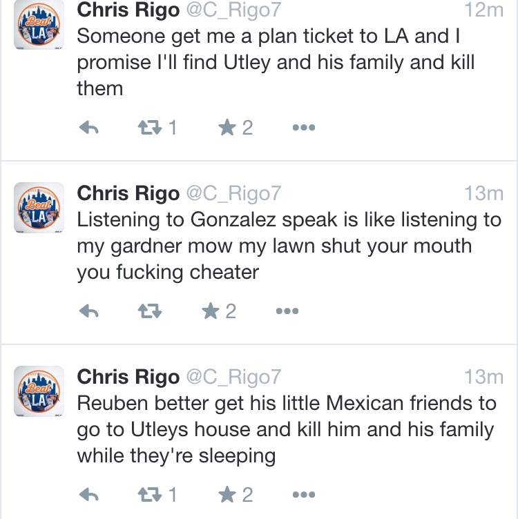 Here’s a Mets Fan Threatening to Kill Chase Utley