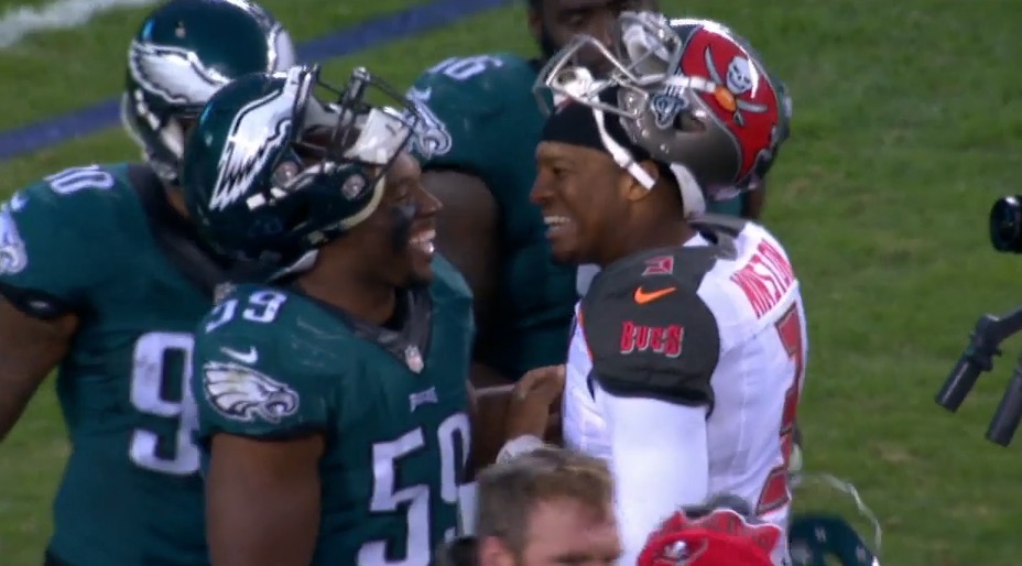 Anthony Gargano Lectures Fletcher Cox on Post-Game Pleasantries