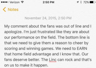 Lane Johnson Apologizes Directly to Fans, Addressing Them in Third Person on Twitter Account His Marketing Guy Runs