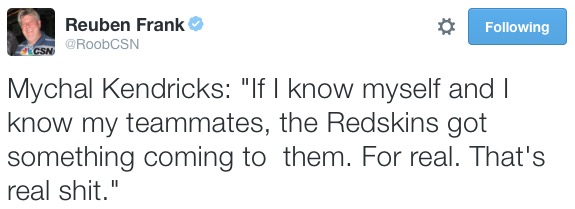 Mychal Kendricks Is Doing Everything He Can To Make Sure The Eagles Get Their Asses Kicked Next Week