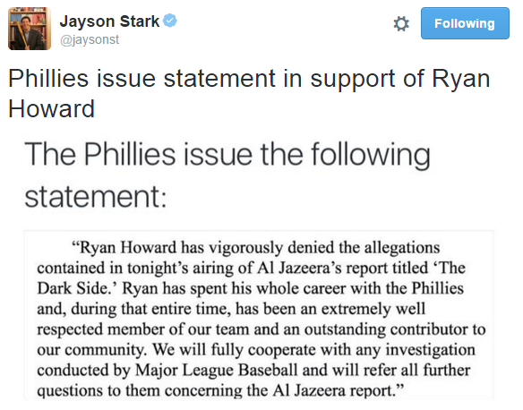 Phillies Release Statement on Ryan Howard Allegations