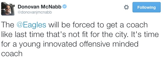 Donovan McNabb Has Weighed in on the Eagles Coaching Search