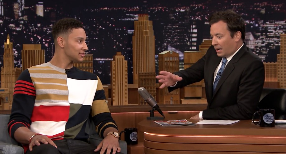 Here’s Ben Simmons Eating a Cheesesteak with Jimmy Fallon