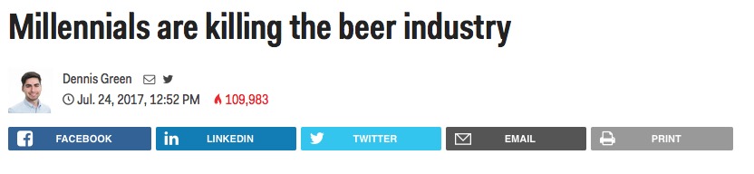 Millennials Are Being Blamed For The Demise of BEER