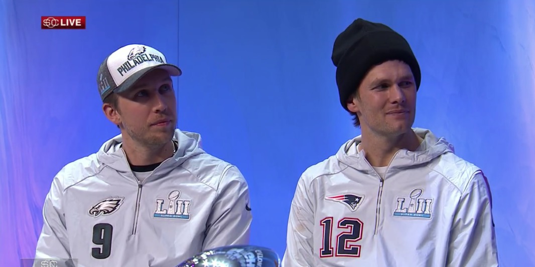 Nick Foles and Tom Brady on Stage Together Is Too Much for Me to Handle