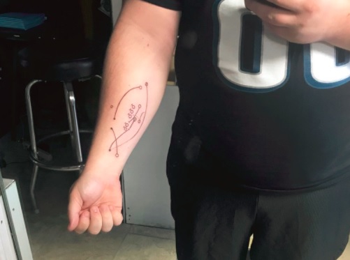 A Birds Fan Tattooed The Play Diagram of Philly Special on His Arm