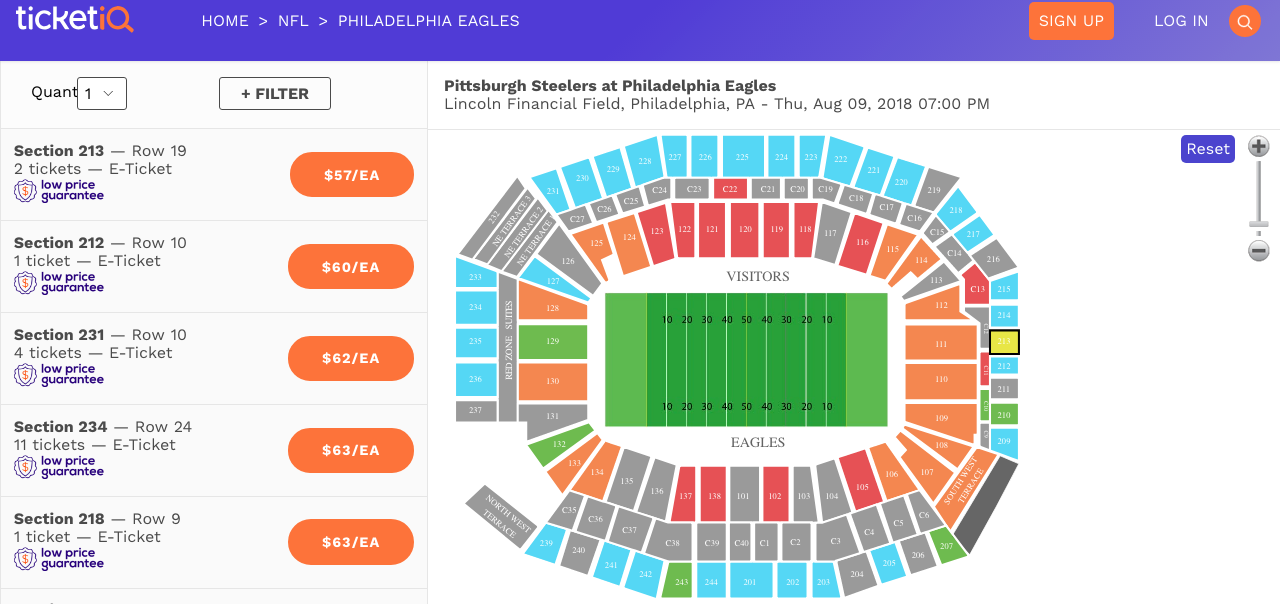 philadelphia eagles season tickets price