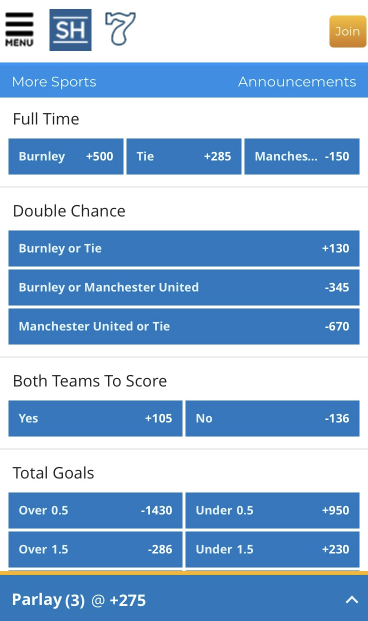 burnley manchester united betting