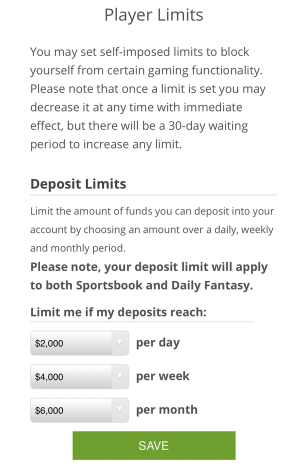 draftkings sportsbook player limits