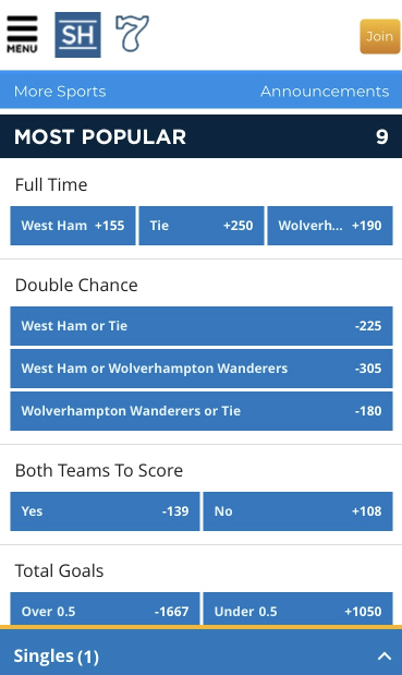 west ham wolverton betting